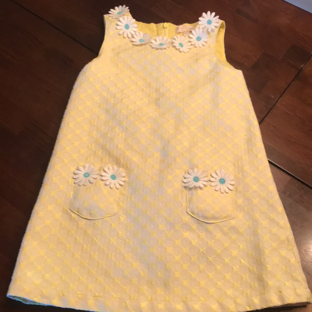 Mini Boden Daisy Yellow Lined Dress